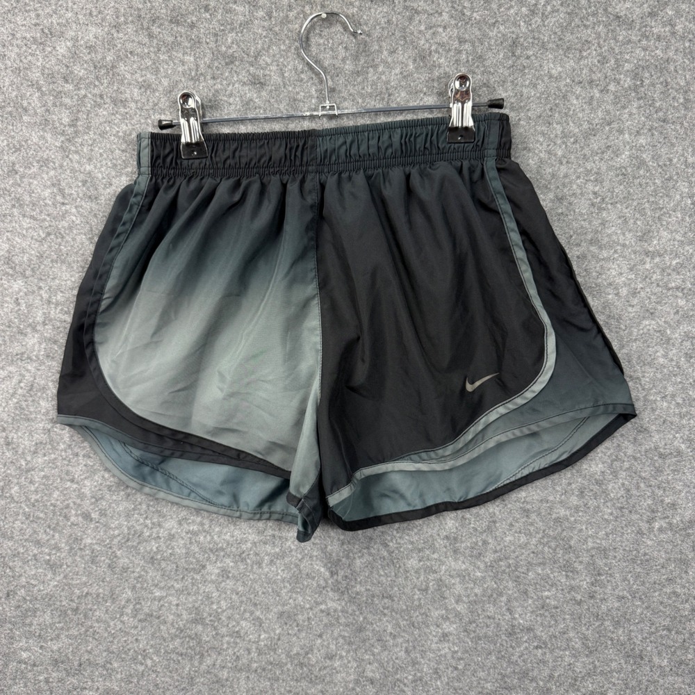 Nike Dri-FIT Running Shorts Womens Medium Black Grey Gradient Split Athletic Gym